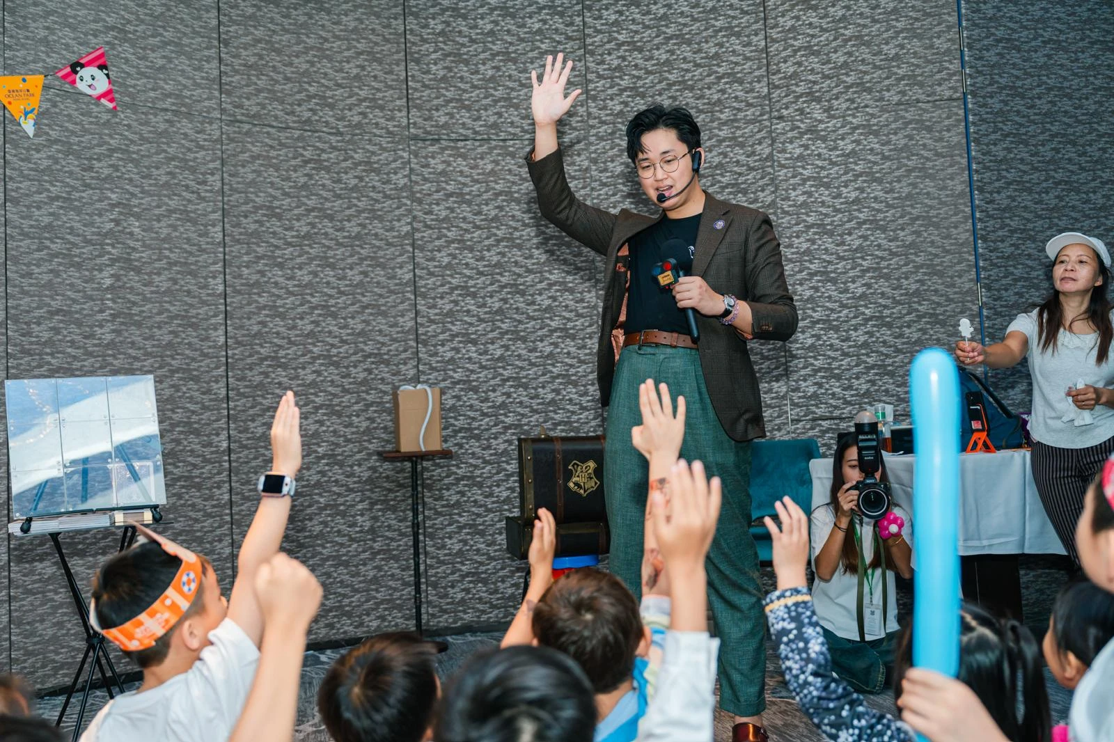 Kids magic show interaction